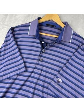 Greyson Golf Polo Shirt Men XXL Purple Striped Scottsdale National Performance